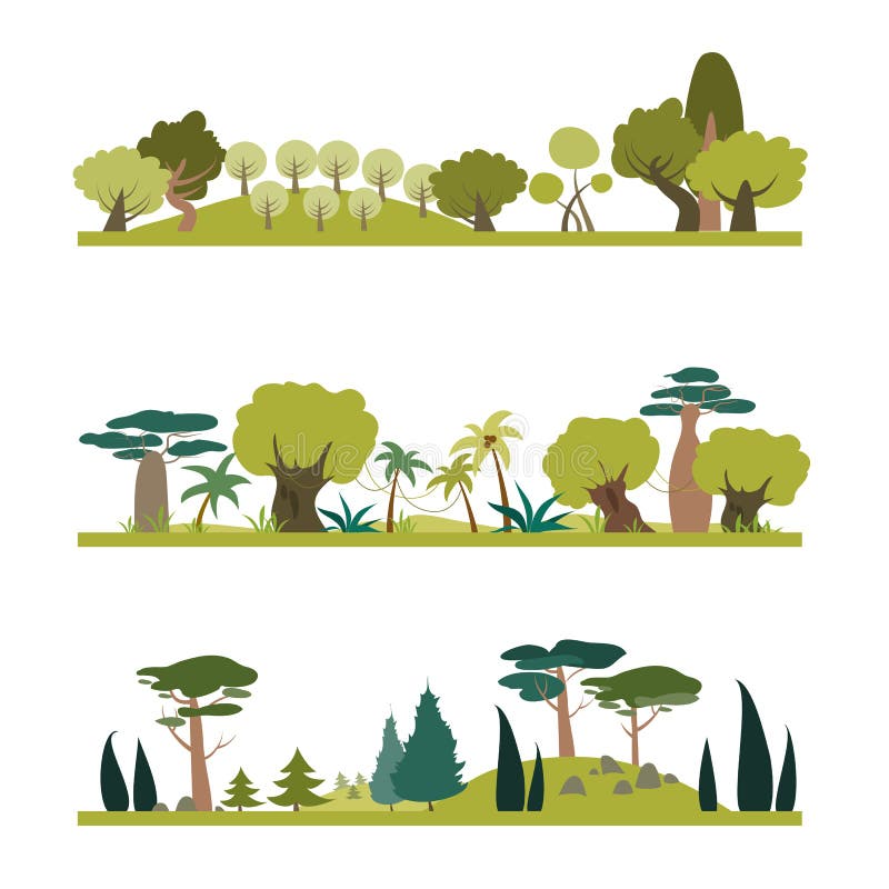Sistema de diversa especie de los árboles ilustración del vector Sistema de diversa especie de los árboles ilustración del vector