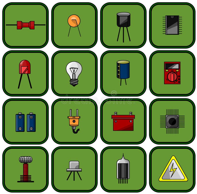 Sistema de diversas piezas eléctricas libre illustration Sistema de diversas piezas eléctricas libre illustration