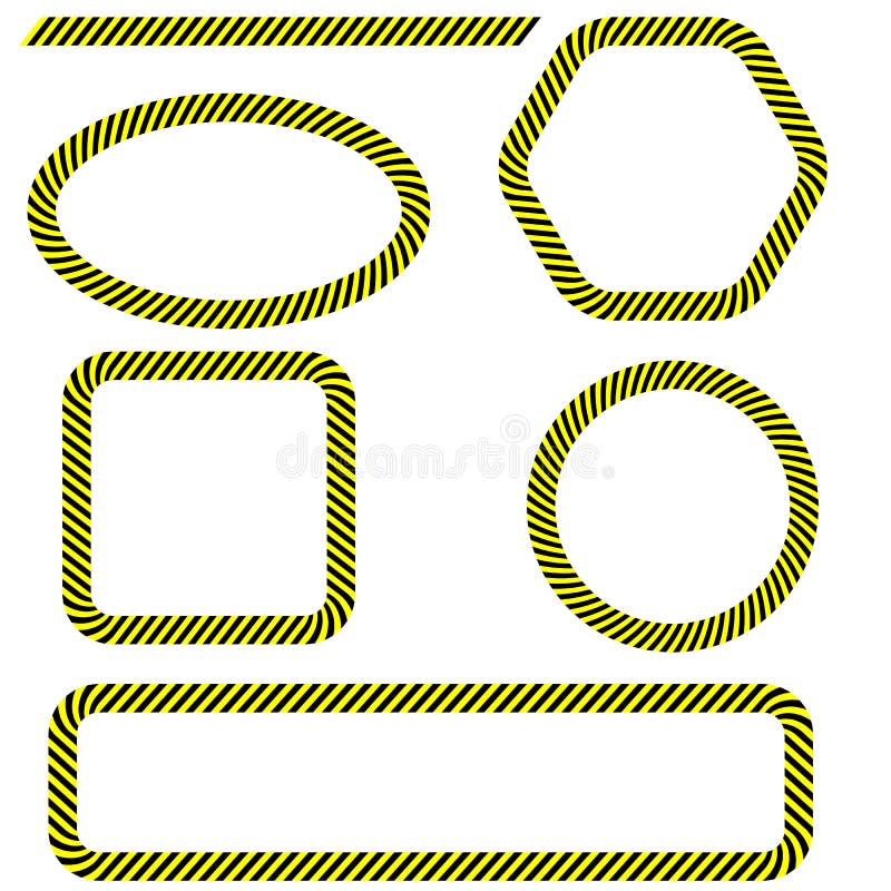 Sistema de diversos bastidores de la cinta del peligro stock de ilustración Sistema de diversos bastidores de la cinta del peligro stock de ilustración