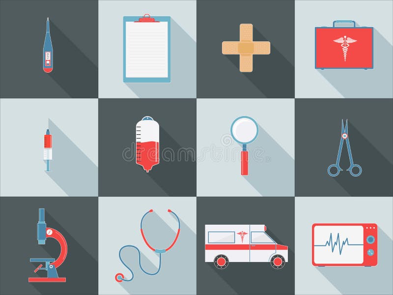 Sistema de diversos elementos médicos libre illustration Sistema de diversos elementos médicos libre illustration