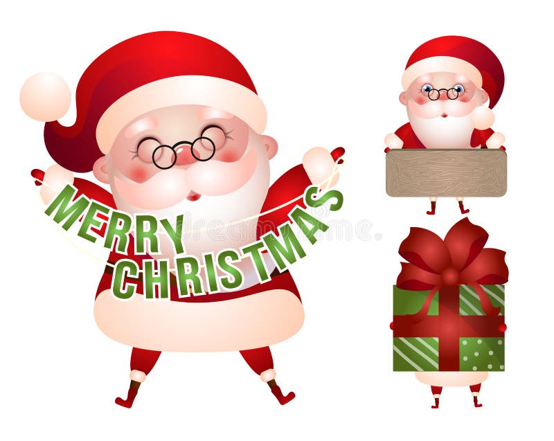 Sistema De Ejemplos De Navidad Del Carácter De Santa Claus Ilustración del Vector - Ilustración de navidad, claus: 126600423