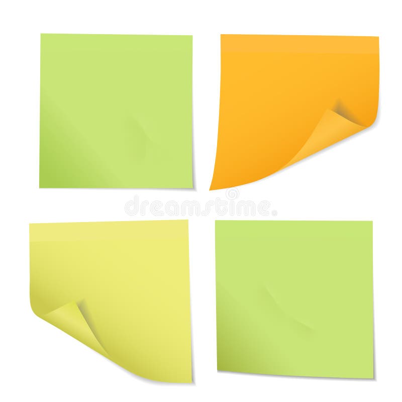 Sistema de etiquetas engomadas coloreadas en las notas de diversos tres colores, aislador ilustración del vector Sistema de etiquetas engomadas coloreadas en las notas de diversos tres colores, aislador ilustración del vector