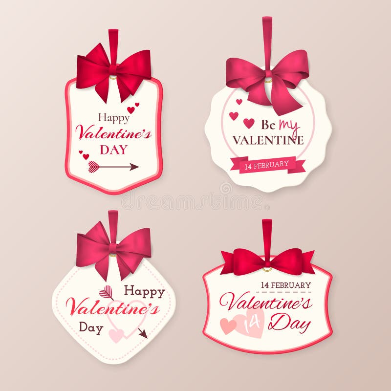 Sistema de etiquetas lindas retras para celebrar día del ` s de la tarjeta del día de San Valentín con el arco, los corazones, la libre illustration Sistema de etiquetas lindas retras para celebrar día del ` s de la tarjeta del día de San Valentín con el arco, los corazones, la libre illustration