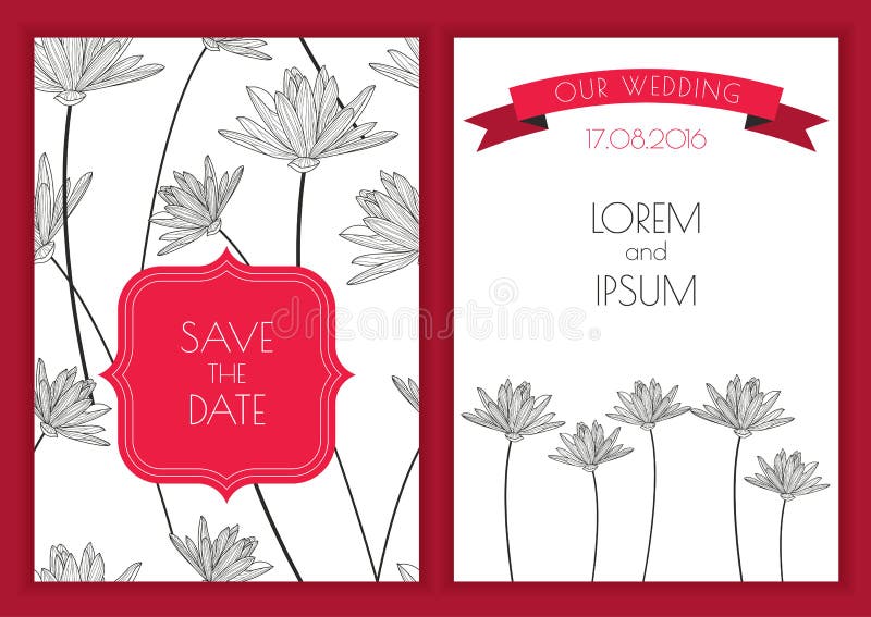 Sistema de fondo floral del vector Seamles dibujados mano de la flor de loto ilustración del vector Sistema de fondo floral del vector Seamles dibujados mano de la flor de loto ilustración del vector