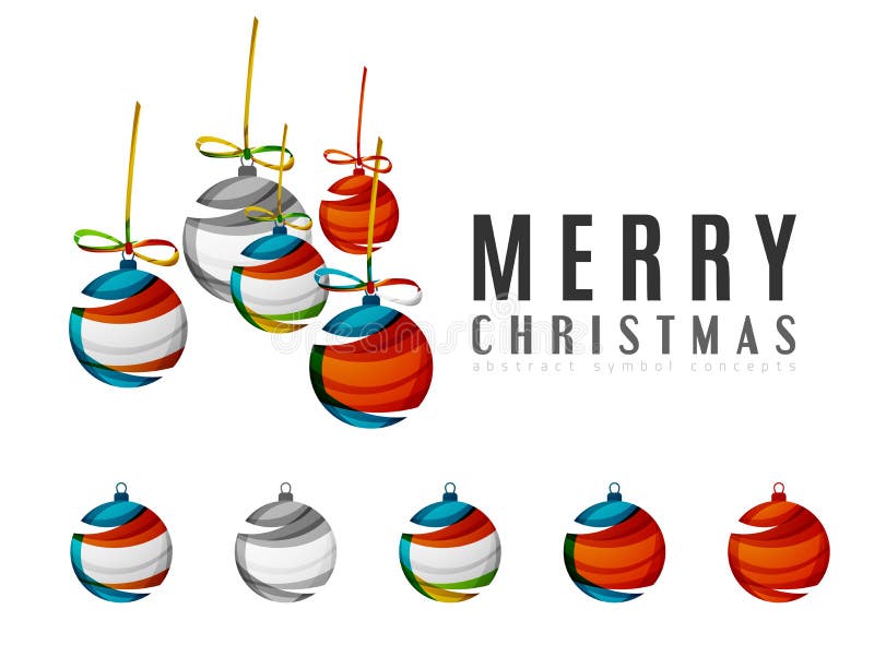 Sistema de iconos abstractos de la bola de la Navidad, negocio stock de ilustración Sistema de iconos abstractos de la bola de la Navidad, negocio stock de ilustración