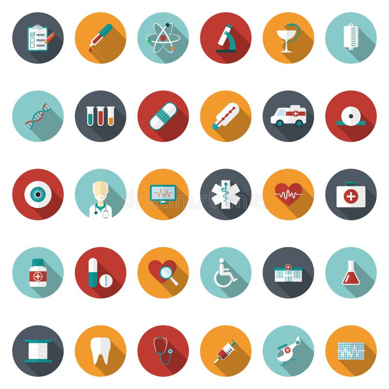 Set of flat Medical icons. Vector illustration. Set of flat Medical icons. Vector illustration.