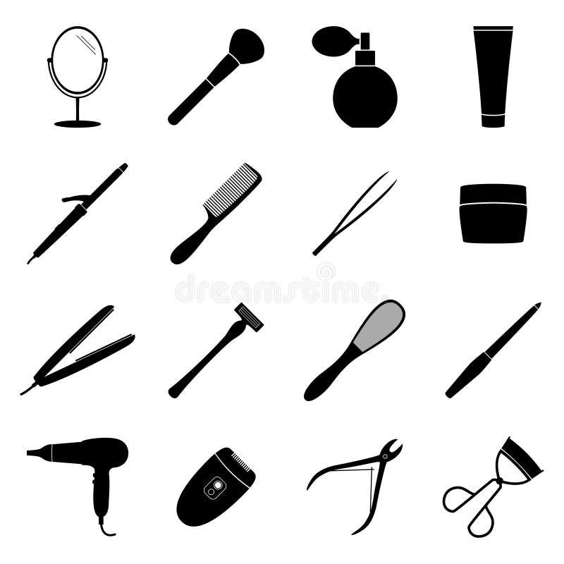 Sistema de iconos negros de la belleza, ejemplo libre illustration Sistema de iconos negros de la belleza, ejemplo libre illustration