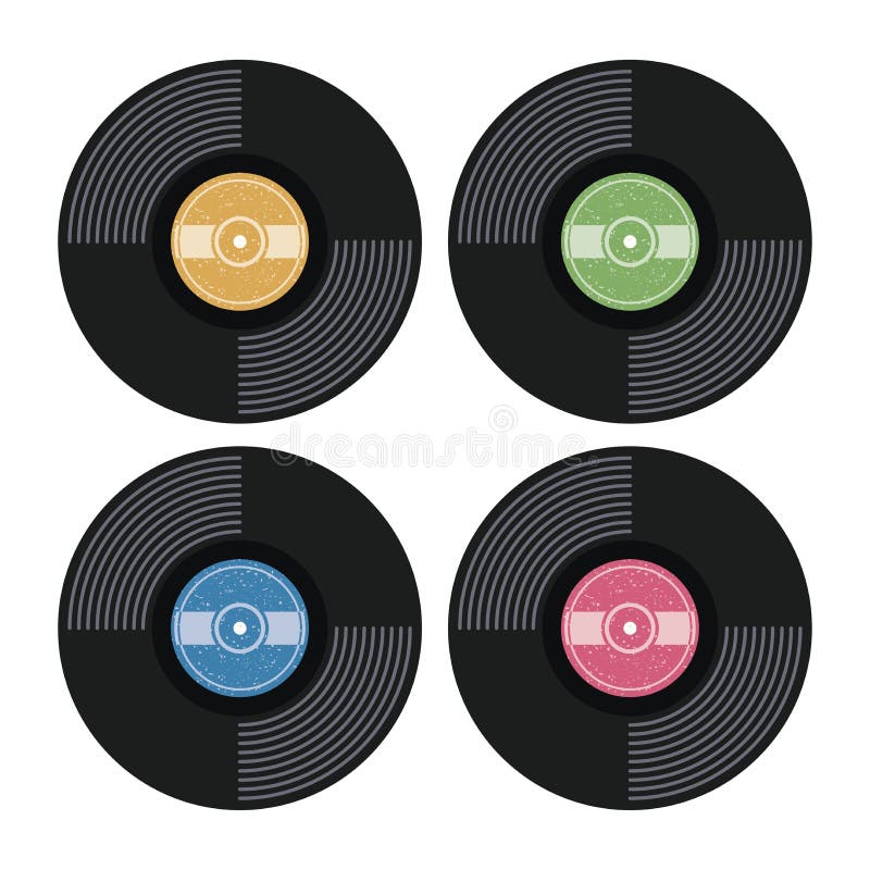 Sistema De Iconos Retros Del Disco De Vinilo De La Música Ilustración del  Vector - Ilustración de expediente, icono: 87604588