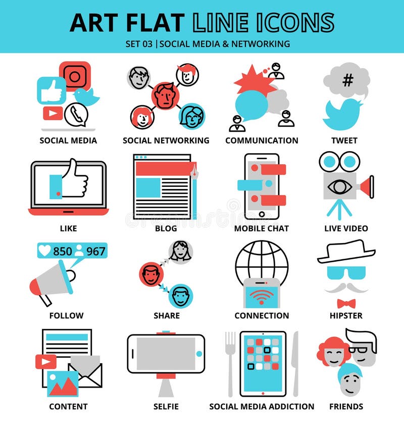 Sistema de iconos sociales de los medios y del establecimiento de una red ilustración del vector Sistema de iconos sociales de los medios y del establecimiento de una red ilustración del vector