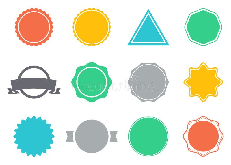 Sistema de insignias y de etiquetas retras en blanco del vintage stock de ilustración Sistema de insignias y de etiquetas retras en blanco del vintage stock de ilustración