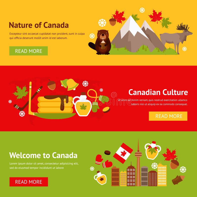 Sistema de la bandera de Canadá ilustración del vector Sistema de la bandera de Canadá ilustración del vector