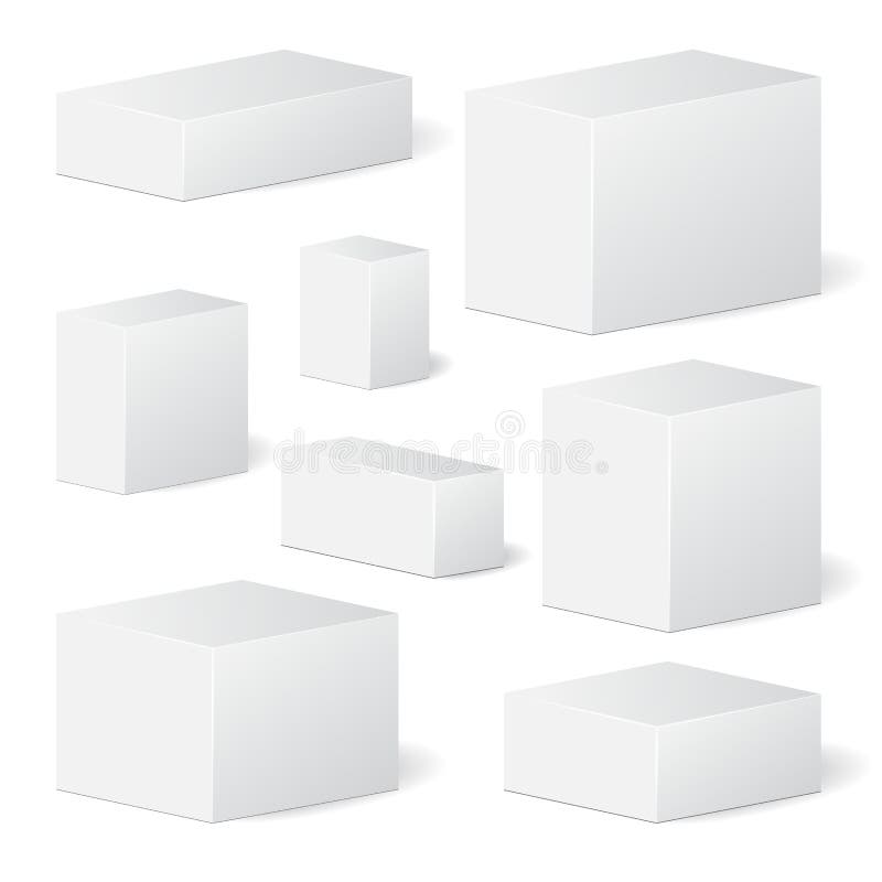 Sistema de la caja del paquete de la cartulina mofa para arriba, plantilla existencias libre illustration Sistema de la caja del paquete de la cartulina mofa para arriba, plantilla existencias libre illustration