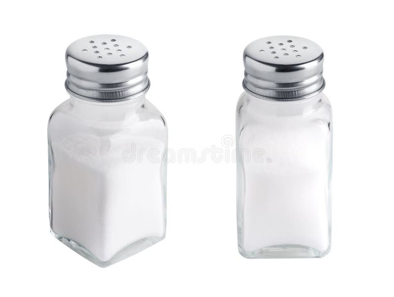 Sistema de la coctelera de sal aislado en blanco imágenes de archivo libres de regalías Sistema de la coctelera de sal aislado en blanco imágenes de archivo libres de regalías