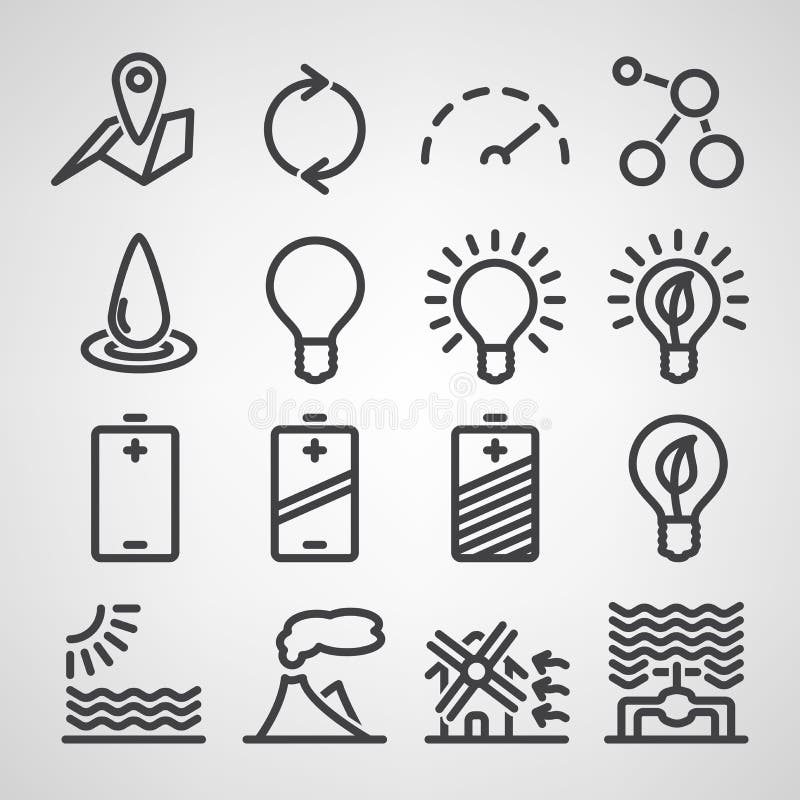 Sistema de la energía y del icono del recurso libre illustration Sistema de la energía y del icono del recurso libre illustration