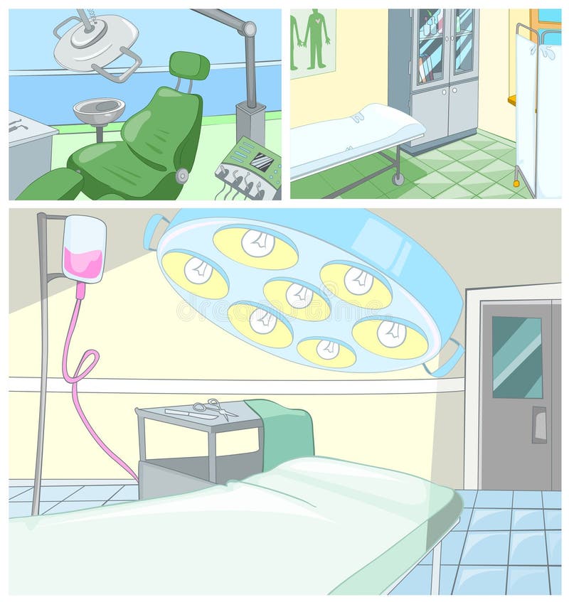 Sistema de la historieta del vector de fondos médicos ilustración del vector Sistema de la historieta del vector de fondos médicos ilustración del vector