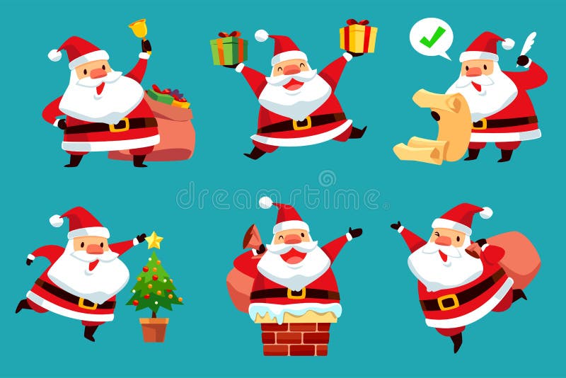 Sistema de la Navidad Santa Claus ilustración del vector Sistema de la Navidad Santa Claus ilustración del vector