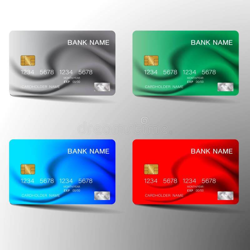 Sistema de la tarjeta de cr?dito Con la inspiraci?n del extracto Rojo azul y color verde en el fondo blanco Ilustraci?n del vecto libre illustration Sistema de la tarjeta de cr?dito Con la inspiraci?n del extracto Rojo azul y color verde en el fondo blanco Ilustraci?n del vecto libre illustration