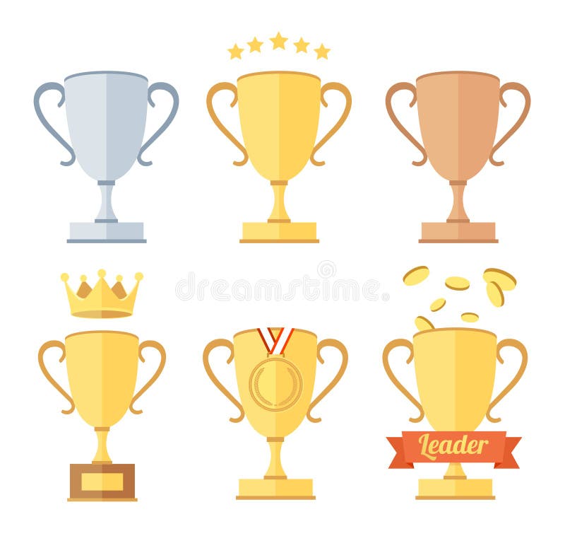 Sistema de la taza del premio Vector ilustración del vector Sistema de la taza del premio Vector ilustración del vector