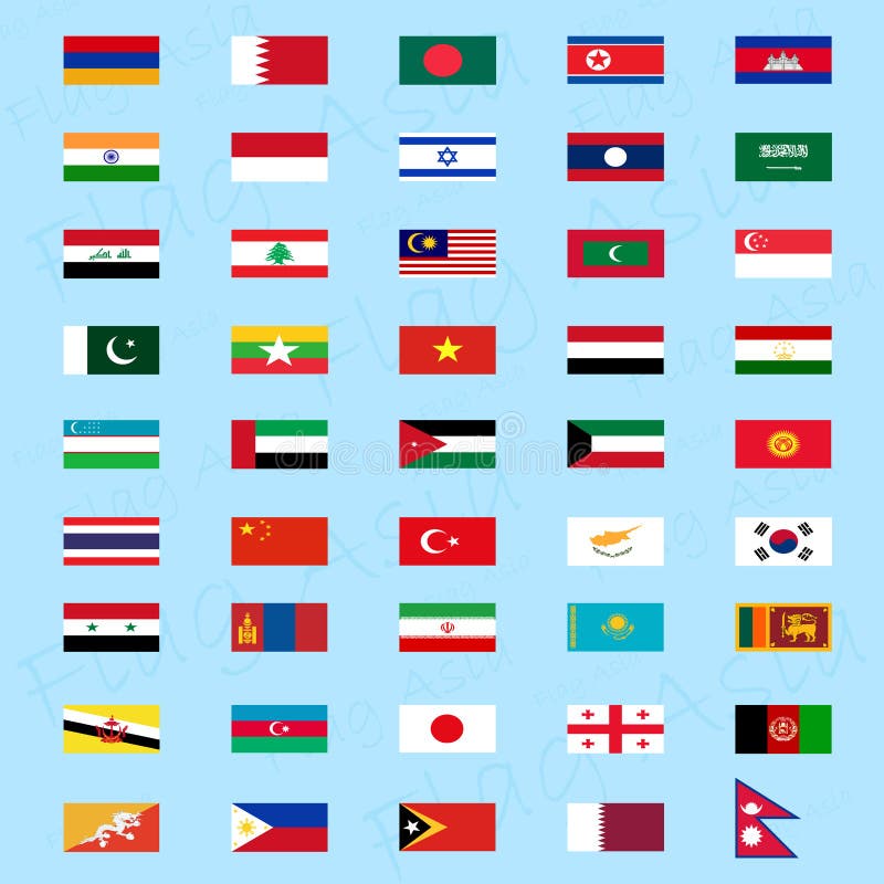Lista 101+ Foto Banderas De Asia Y Sus Nombres Actualizar