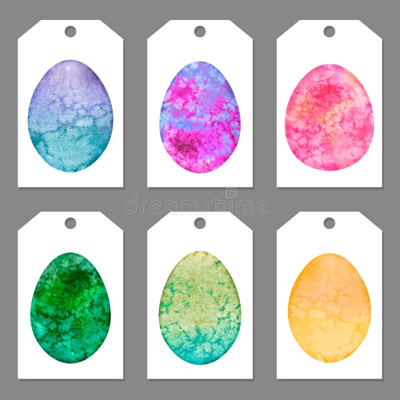 Sistema de las etiquetas para Pascua Siluetas de la acuarela libre illustration Sistema de las etiquetas para Pascua Siluetas de la acuarela libre illustration
