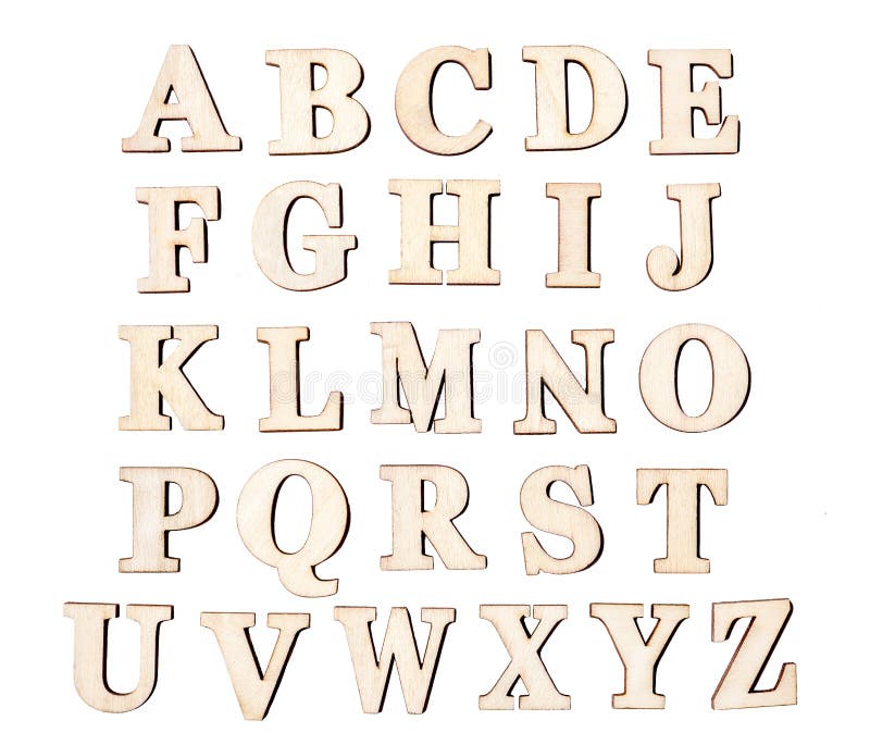 Sistema de letras de madera del vintage, aislado en el fondo blanco fotos de archivo libres de regalías Sistema de letras de madera del vintage, aislado en el fondo blanco fotos de archivo libres de regalías