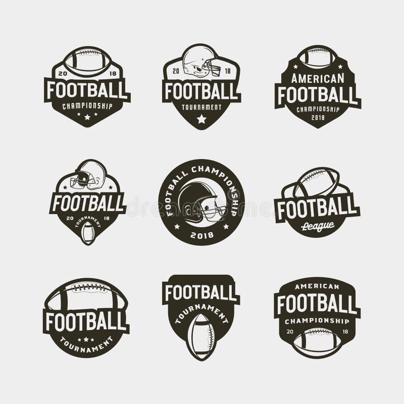 Logotipo de casco de fútbol americano diseño deportivo monocromático