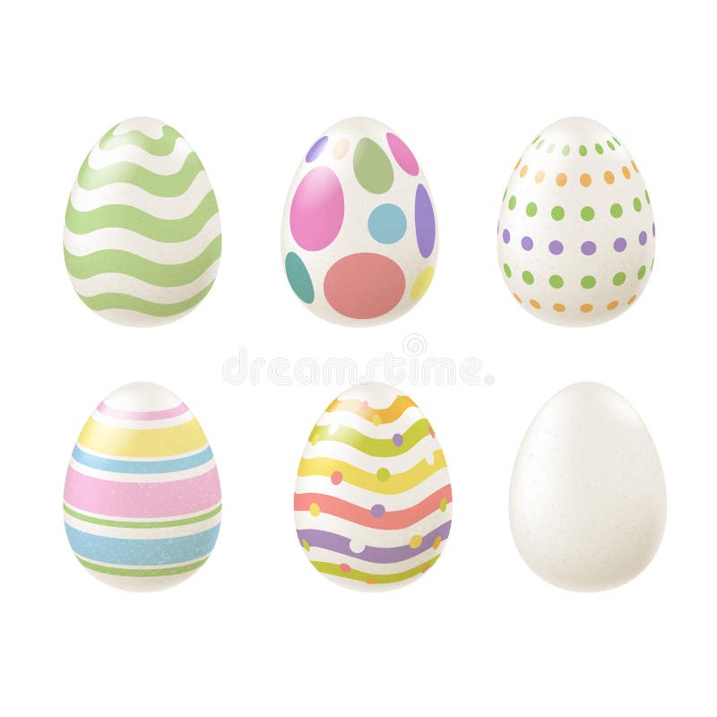 Sistema de los huevos de Pascua coloridos en colores pálidos libre illustration