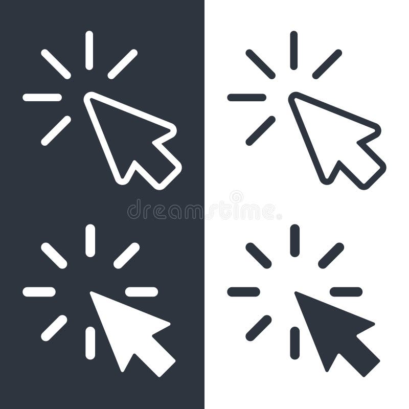 Sistema de los iconos de los cursores stock de ilustración Sistema de los iconos de los cursores stock de ilustración