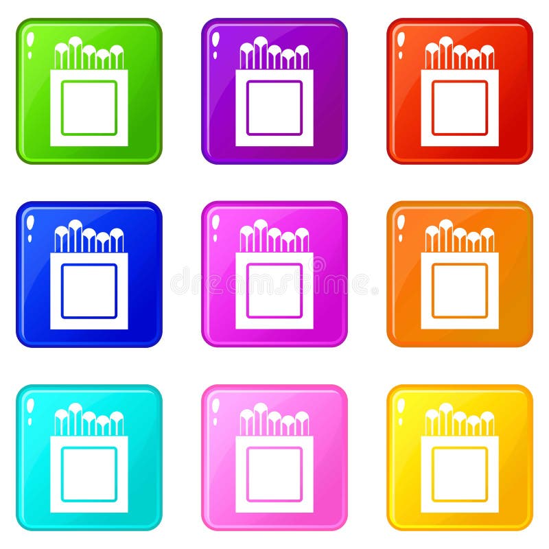 Sistema de los iconos 9 de los creyones ilustración del vector Sistema de los iconos 9 de los creyones ilustración del vector