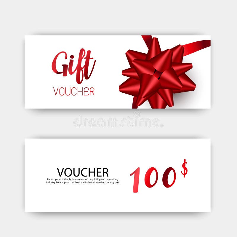 Sistema de lujo de los vales de regalo Diseño rojo y de oro del color, en el fondo blanco ilustración del vector Sistema de lujo de los vales de regalo Diseño rojo y de oro del color, en el fondo blanco ilustración del vector