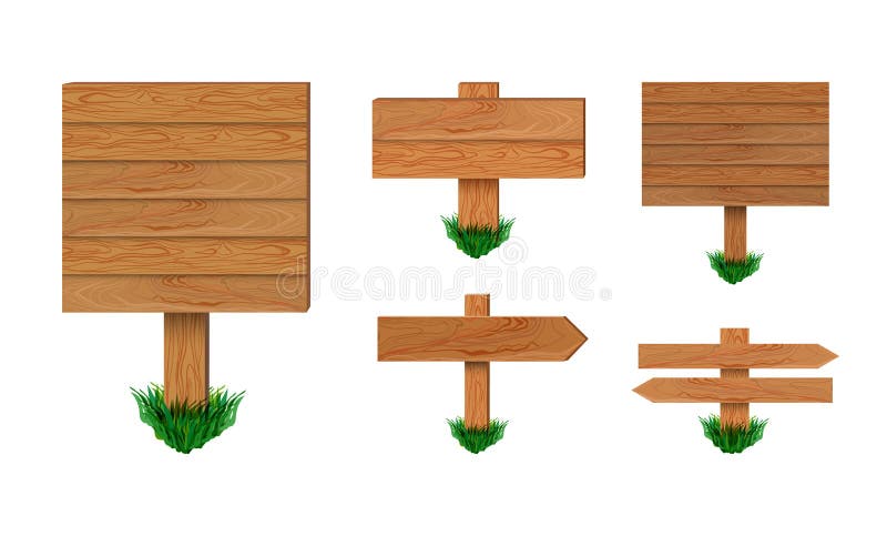 Sistema de madera de los letreros del vector aislado en el fondo blanco, colección de madera de la muestra de la flecha libre illustration