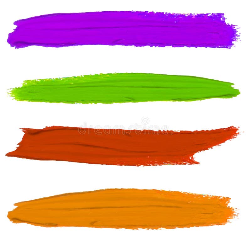 Sistema de manchas de la pintura del VECTOR Colores púrpuras, verdes, rojos y anaranjados stock de ilustración Sistema de manchas de la pintura del VECTOR Colores púrpuras, verdes, rojos y anaranjados stock de ilustración