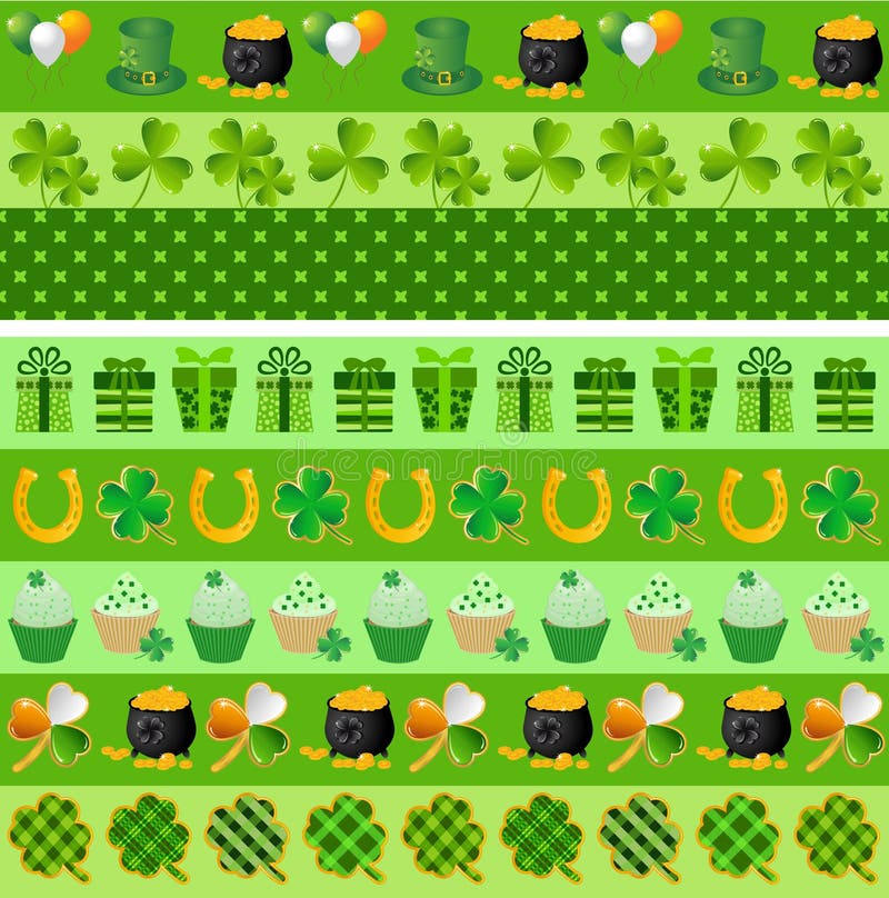 Sistema de ornamentos de los patricks del St. del vector stock de ilustración Sistema de ornamentos de los patricks del St. del vector stock de ilustración
