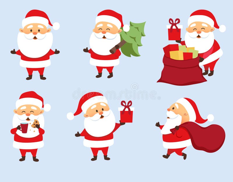 Sistema de Santa Claus stock de ilustración Sistema de Santa Claus stock de ilustración