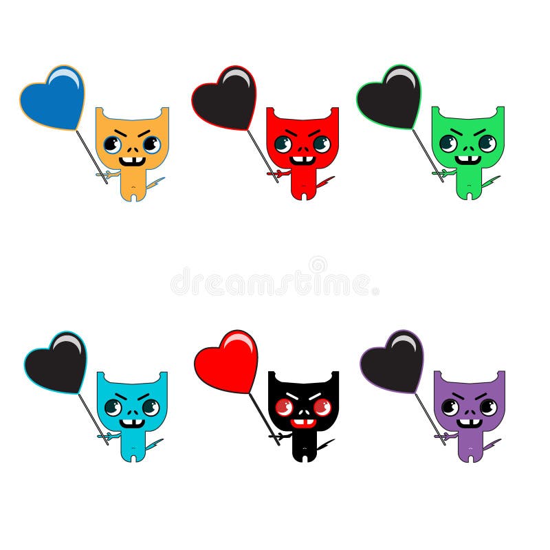 Sistema de seis monstruos lindos del color libre illustration Sistema de seis monstruos lindos del color libre illustration