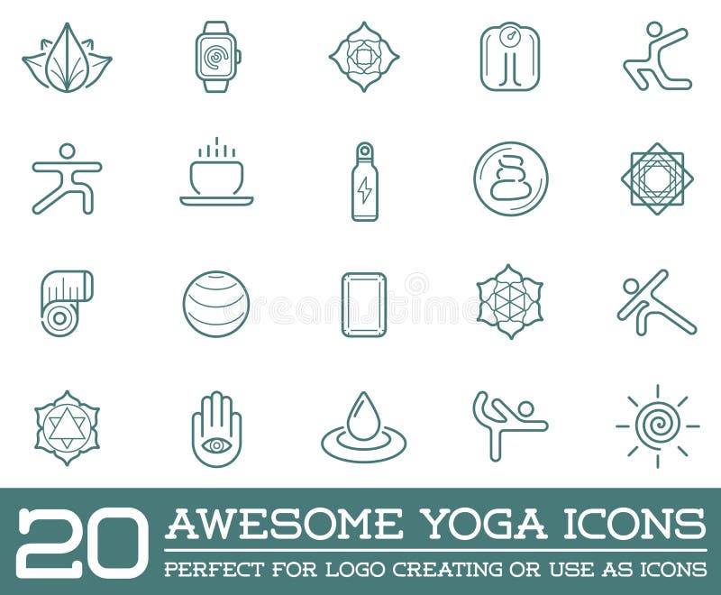 Sistema De Yoga Zen Sport Elements Del Vector Y De Aptitud Illust Sano