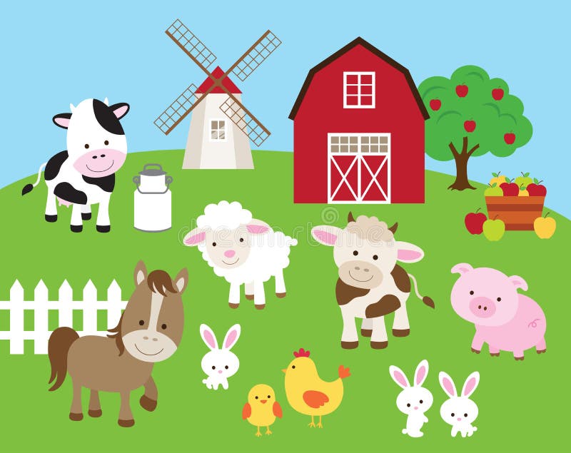 Sistema del animal del campo ilustración del vector Sistema del animal del campo ilustración del vector