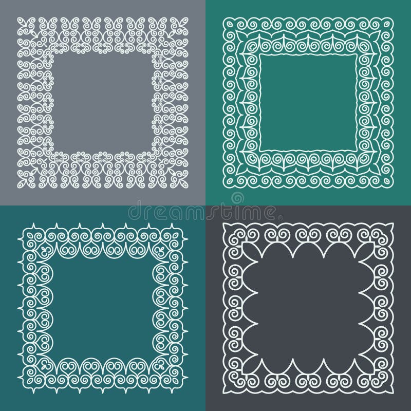 Sistema del bastidor simple y agraciado del monograma con el espacio de la copia para el texto en la mono línea estilo de moda El stock de ilustración Sistema del bastidor simple y agraciado del monograma con el espacio de la copia para el texto en la mono línea estilo de moda El stock de ilustración