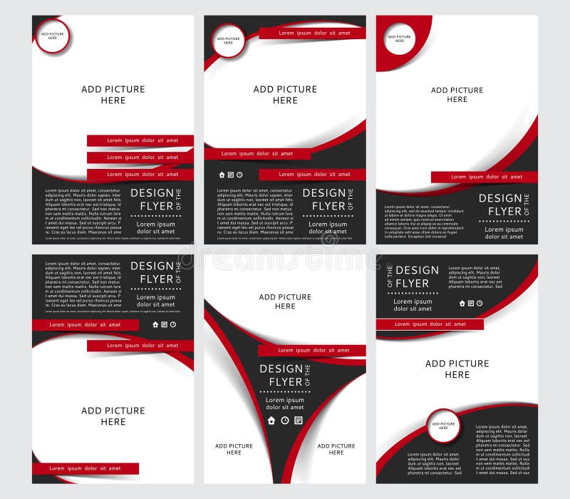 Sistema del diseño del vector de los aviadores negros y rojos, cubierta, folleto, cartel, informe con los lugares para las imágen ilustración del vector Sistema del diseño del vector de los aviadores negros y rojos, cubierta, folleto, cartel, informe con los lugares para las imágen ilustración del vector