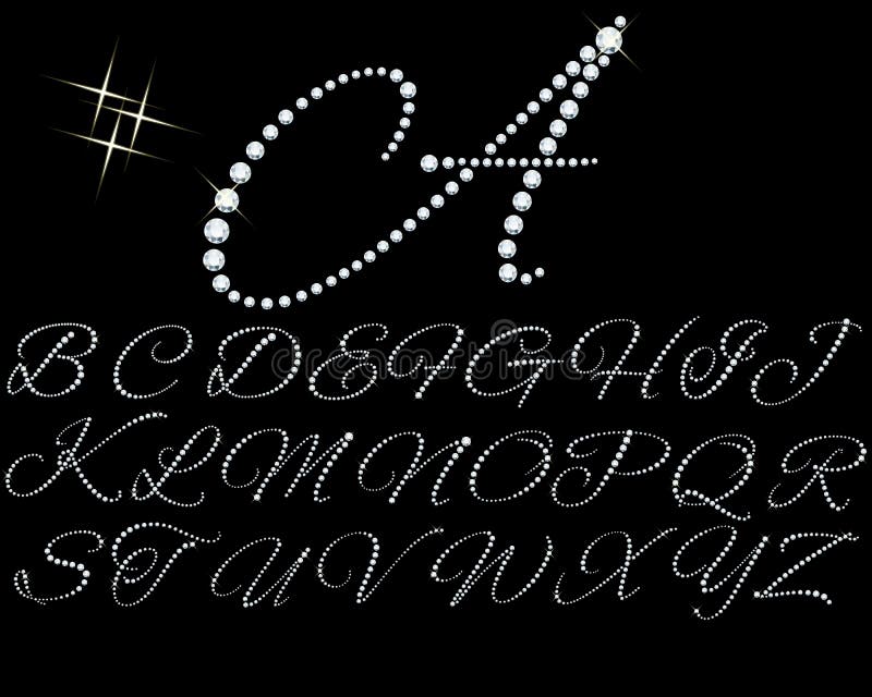 Sistema del ejemplo de las letras de los diamantes ilustración del vector Sistema del ejemplo de las letras de los diamantes ilustración del vector