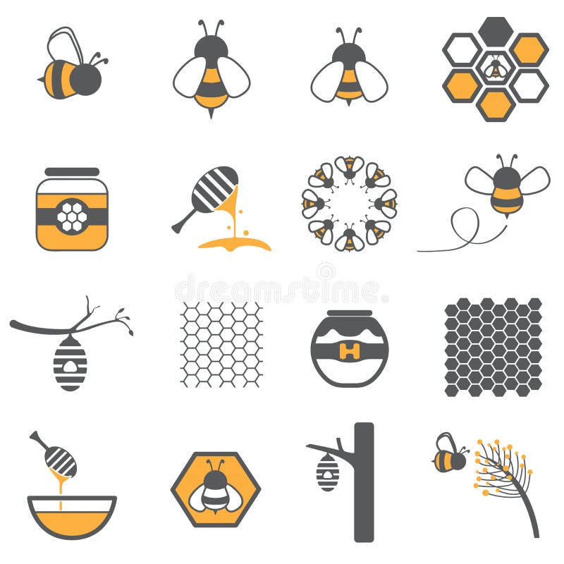 Sistema del icono de la abeja