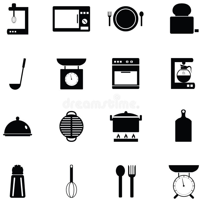 Sistema del icono de la cocina libre illustration Sistema del icono de la cocina libre illustration