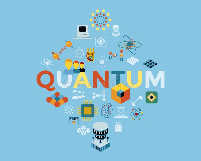 Sistema del icono de la computación de quántum del vector de Digitaces libre illustration Sistema del icono de la computación de quántum del vector de Digitaces libre illustration
