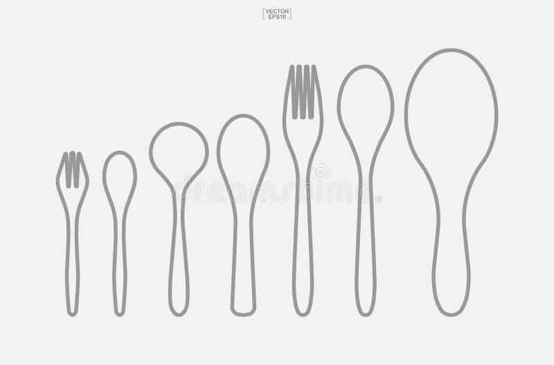 Sistema del icono de la cuchara y de la bifurcación Muestra y símbolo del artículos de cocina libre illustration Sistema del icono de la cuchara y de la bifurcación Muestra y símbolo del artículos de cocina libre illustration