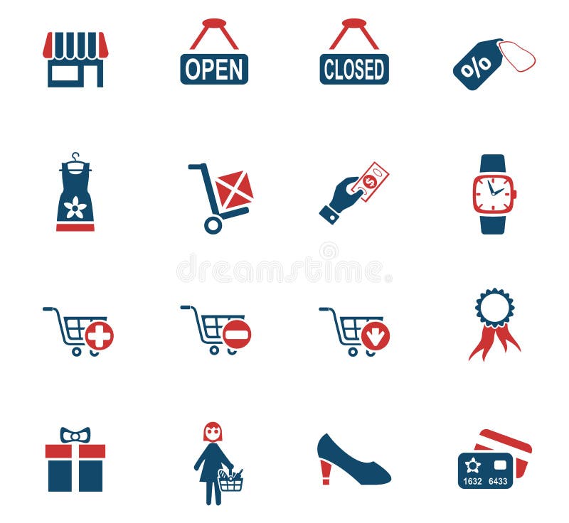 Sistema Del Icono De Las Compras Y Del Comercio Electrónico Stock De Ilustración Ilustración 9676