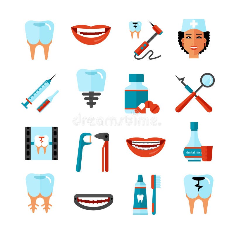 Sistema del icono del cuidado dental libre illustration Sistema del icono del cuidado dental libre illustration
