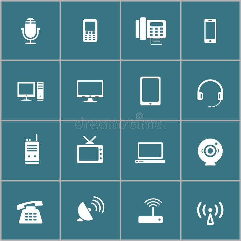 Sistema del icono del dispositivo de comunicación, vector eps10 libre illustration Sistema del icono del dispositivo de comunicación, vector eps10 libre illustration