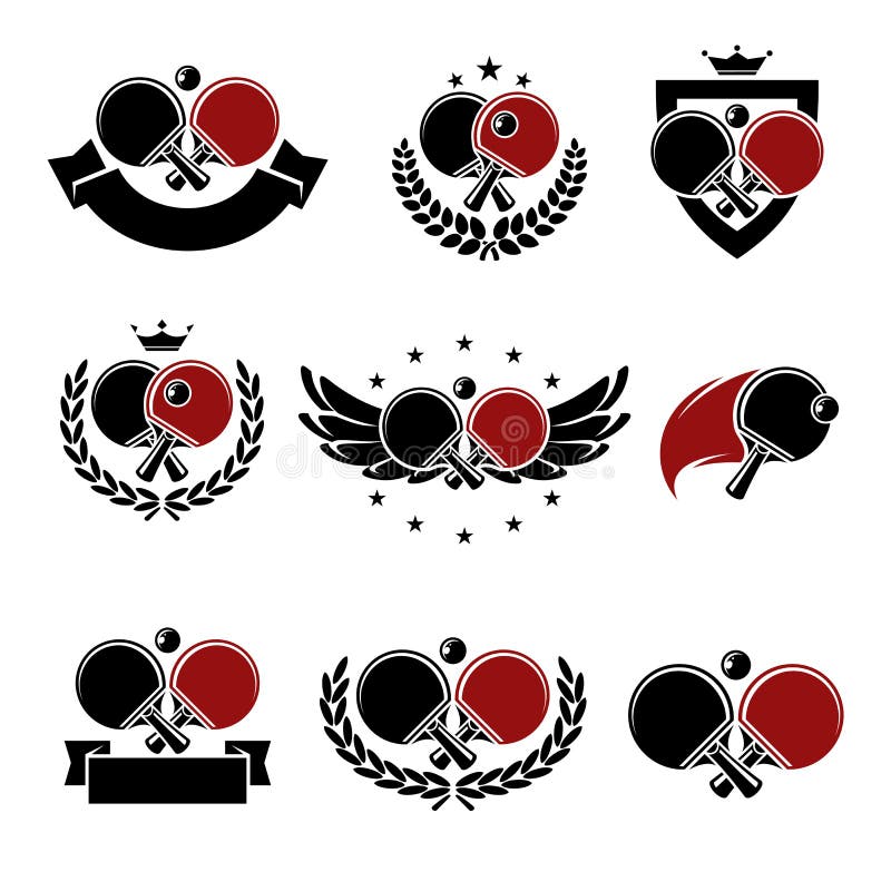 Sistema del icono del ping-pong Vector ilustración del vector Sistema del icono del ping-pong Vector ilustración del vector