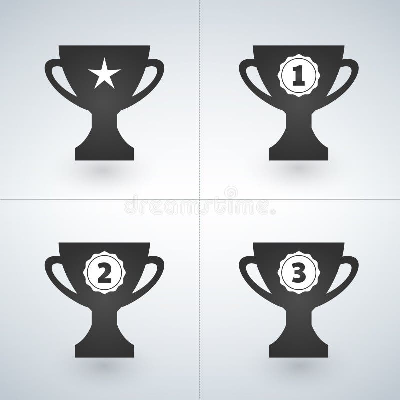 Sistema del icono del trofeo Iconos del premio planos Ferst, segundo, tercer lugar libre illustration Sistema del icono del trofeo Iconos del premio planos Ferst, segundo, tercer lugar libre illustration