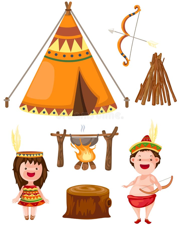 Sistema del nativo americano ilustración del vector Sistema del nativo americano ilustración del vector